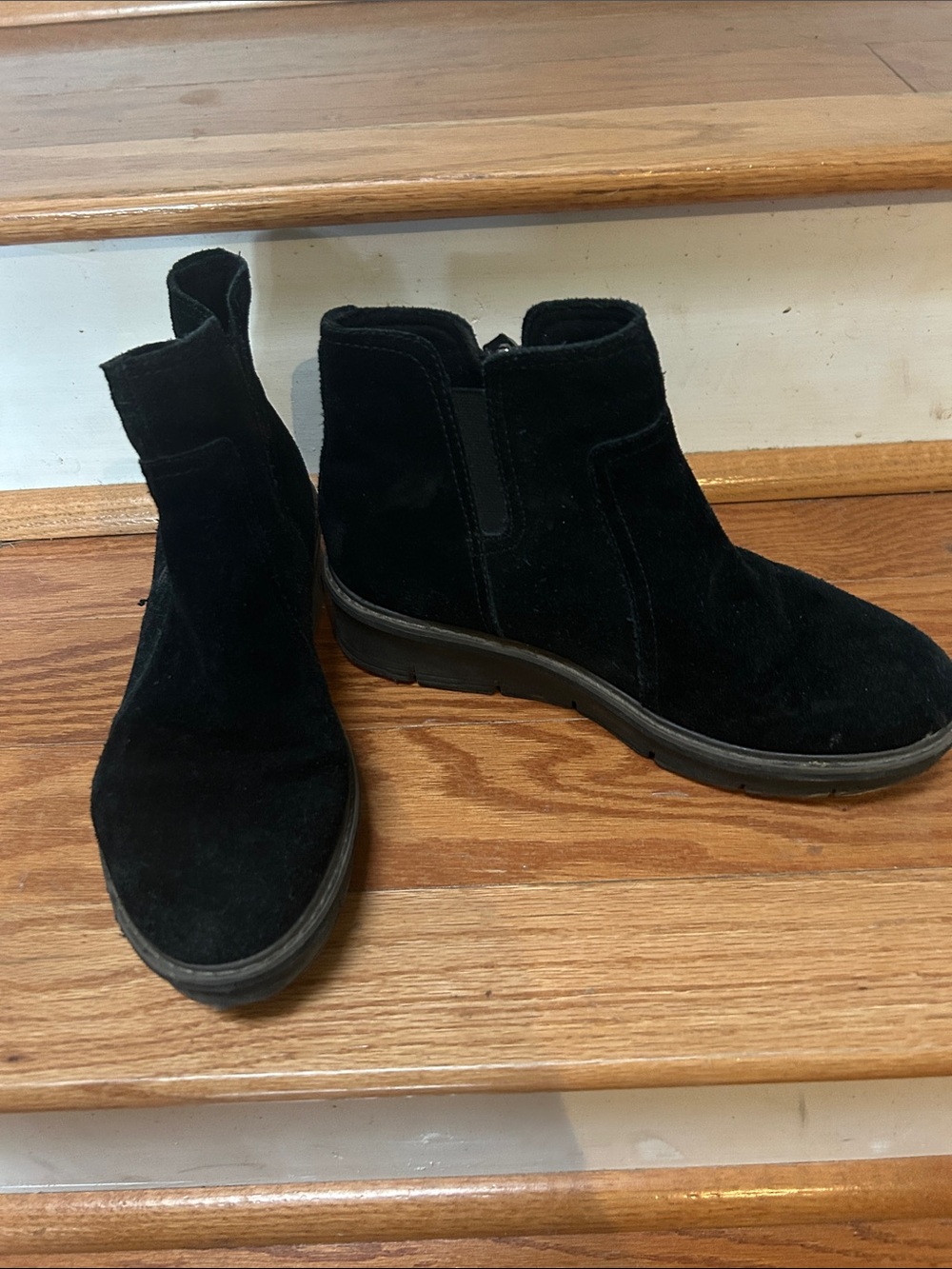 Clarks Black Suede Ankle Booties
